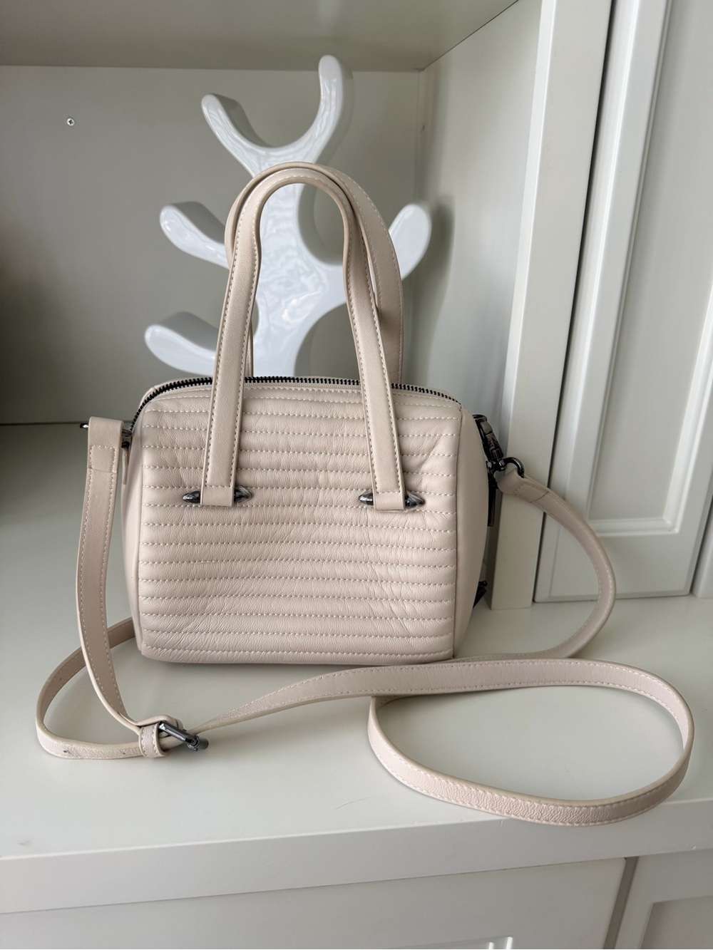 CELINE DION Vibrato Satchel Top Handle Cross Body Leather Purse NEW Retail $400 - Picture 1 of 14